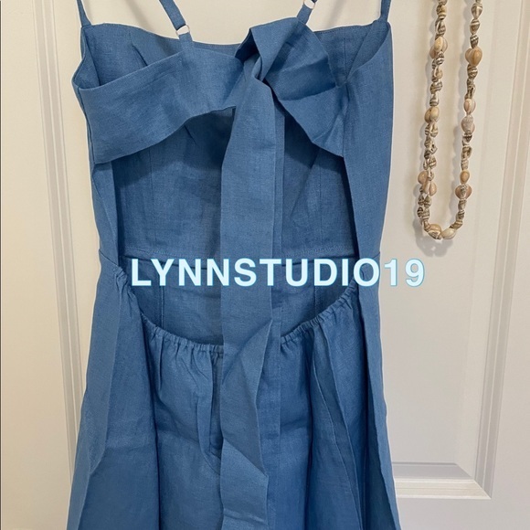 Reformation Starfruit Line Dress Blue - Picture 7 of 9